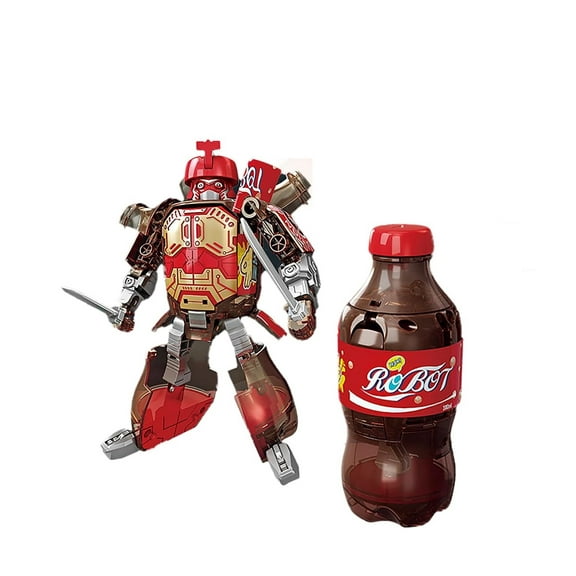 Deformed Car Robot Toy 2025 New Beverage Bottles Transformer Robot Toys, Soda Can Transforming Robot Toys, Creative Soda Deformation Figures , Birthday Christmas Choice for Boyfriend (Red)