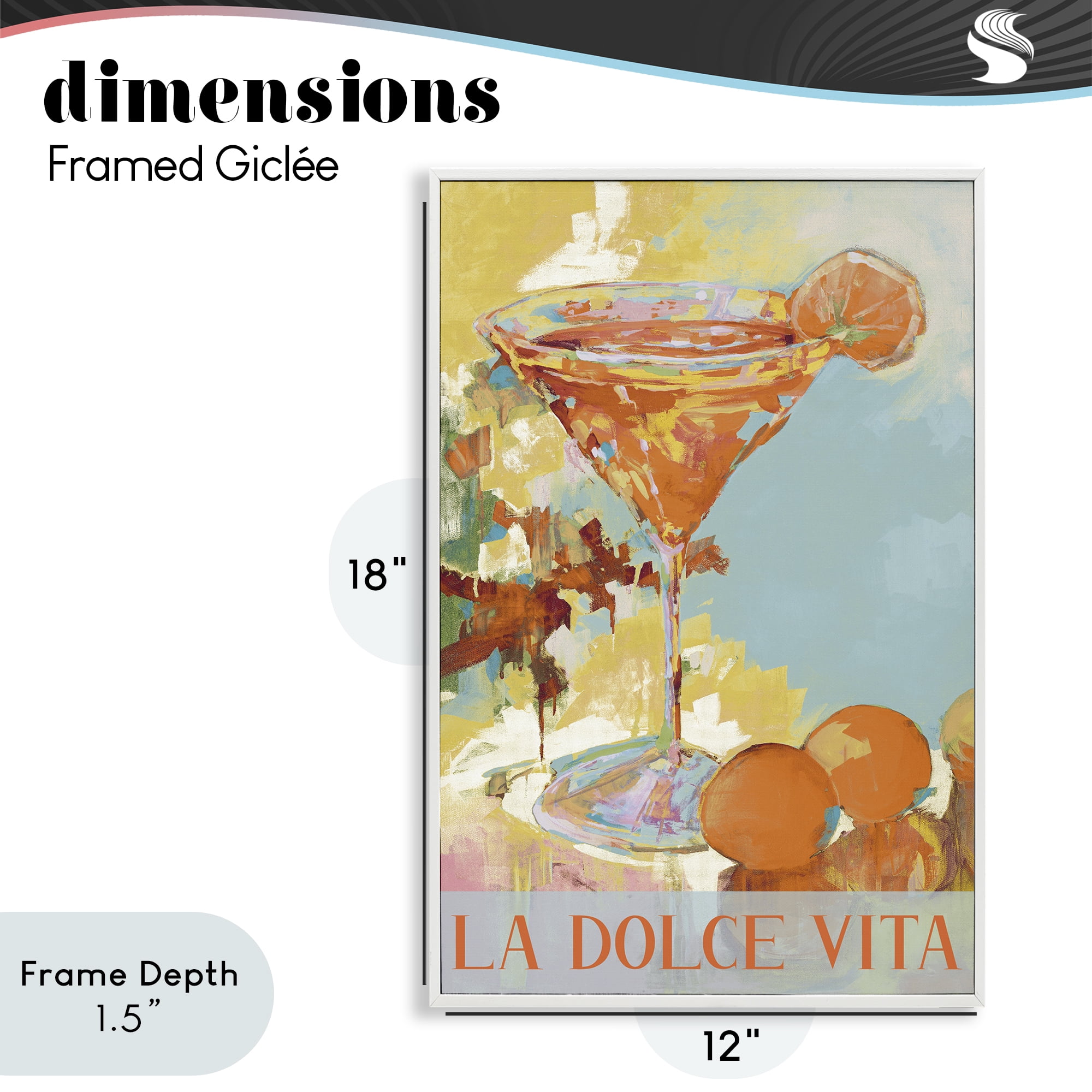 Stupell Industries La Dolce Vita Citrus Cocktail White Framed Giclee Art, design by Jane Slivka