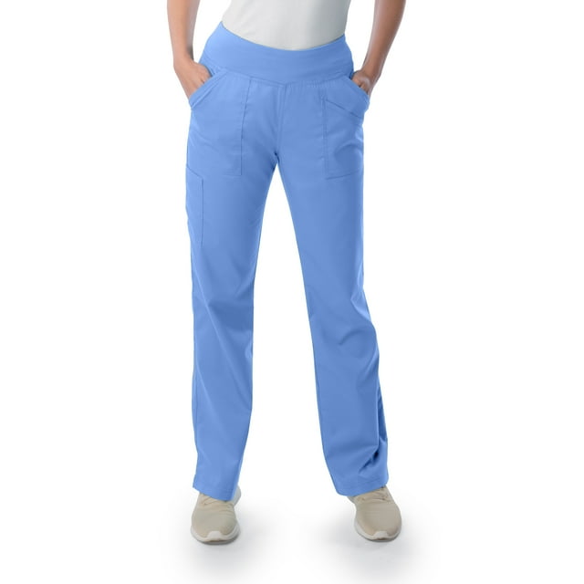 Landau ProFlex Pantalon d'Uniforme pour Femmes, 4 Poches, Coupe Moderne Ajustée, Taille de Yoga Extensible, Jambe Droite, Noir