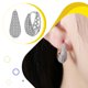 thumbnail image 4 of Guardurnaity 2 uds. Pendientes para mujer, Clip para orejas, pendientes pequeños y elegantes brillantes para mujer, colgante de oreja, accesorio de moda, Ropa, zapatos y accesorios Miscelánea Plata Guardurnaity AP017942-02, 4 of 6