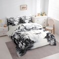 thumbnail image 3 of Homewish Painting Mountain Scenery 7pcs Bedding Comforter Set,Natural Landscape Queen Bedding Sets,White Gray Queen Sheet Sets For Boys Girls,Ultra Soft Home Decor Reversible, 3 of 8