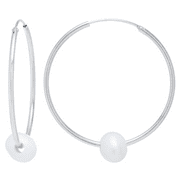 Marisol & Poppy Pearl Endless Hoops in Sterling Silver for Women, Teen