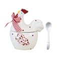 thumbnail image 1 of Chicken And Flower Pattern Ceramic Easter Sugar Canister Rooster Hen Cookie Jar Sugar Bowl With Lid Spoon Set Ceramic Storage Jar Storage Spring Decor, 1 of 9