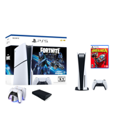 PlayStation _PS5 Console - Fortnite Cobalt Star Disc Edition + Borderlands 4 + Controller Charging + Game Console Dust Cover