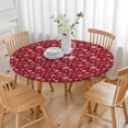 thumbnail image 3 of Red Christmas Snowflake Pattern Round Fitted Tablecloth with Elastic Edge,Dining Table Cover Waterproof,Outdoor Round Tablecloth for Camping,Dining,Indoor and Outdoor, 3 of 7