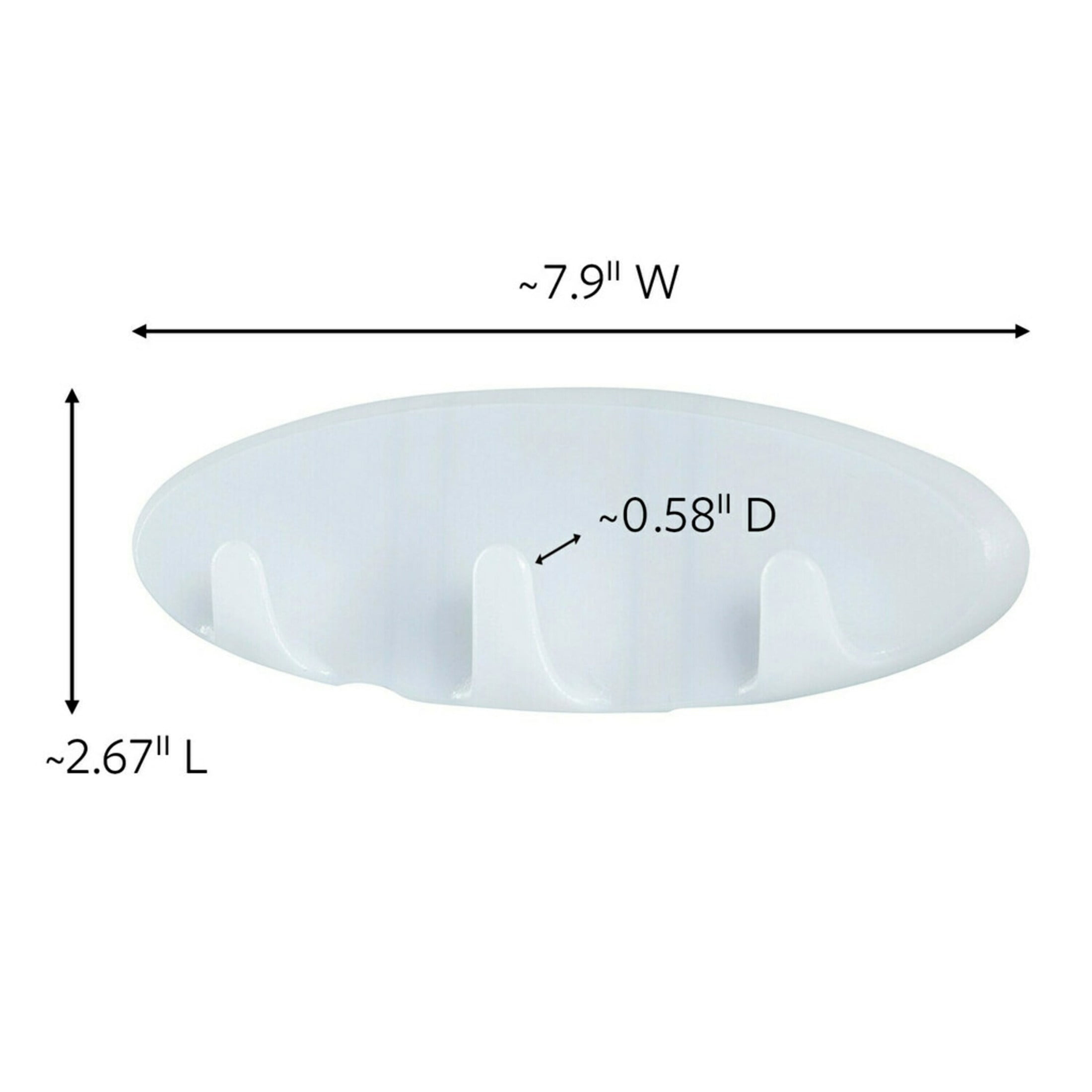 (3 pack) Command Bath Multi-Hook, 1 Wall Multi-hook, 2 Large Water Resistant Strips, Bathroom Organization