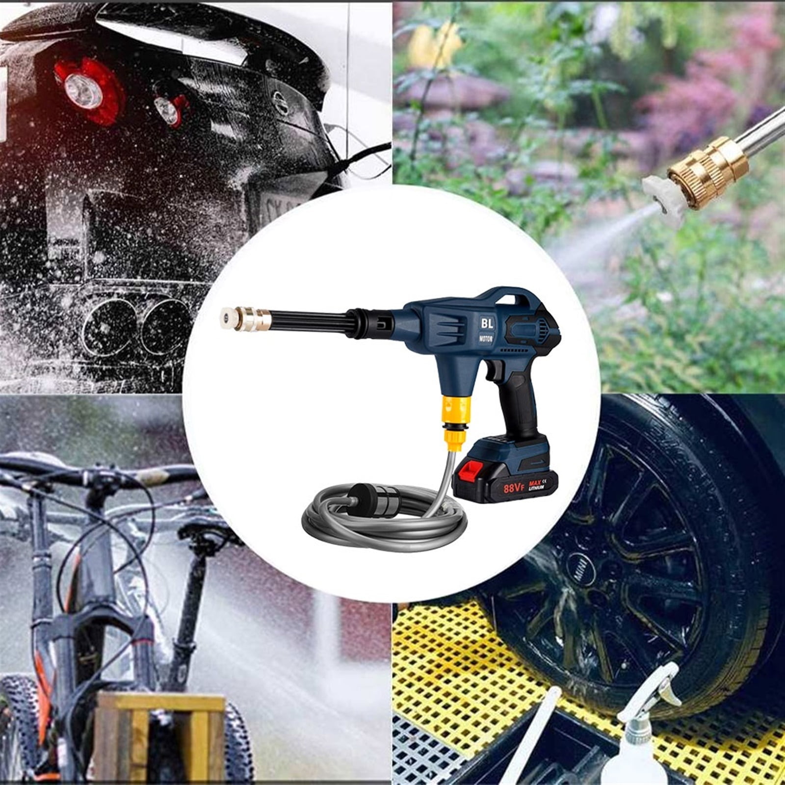 3200W 150Bar Brushless Electric High Pressure Car Washer Cordless Multifunction Portable Power Tool For 18v Battery ,Effortless cleaning