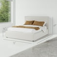 thumbnail image 4 of Queen Size Cream Bed Frame with 48'' Tall Upholstered Headboard, Quena Heavy Duty Platform in Soft Fabric, Low Profile, Free Assembly - Modern Style, Boho - Non-Slip, Wood Slats Support, 4 of 12