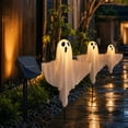 thumbnail image 3 of Solar Ghost Lights with Warm White Glow, 3-Pack, White Fabric, for Outdoor Yard, Halloween Decorations, 3 of 5