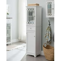 Kings Brand Furniture Tall Wood Bathroom Storage Cabinet Linen Tower, White