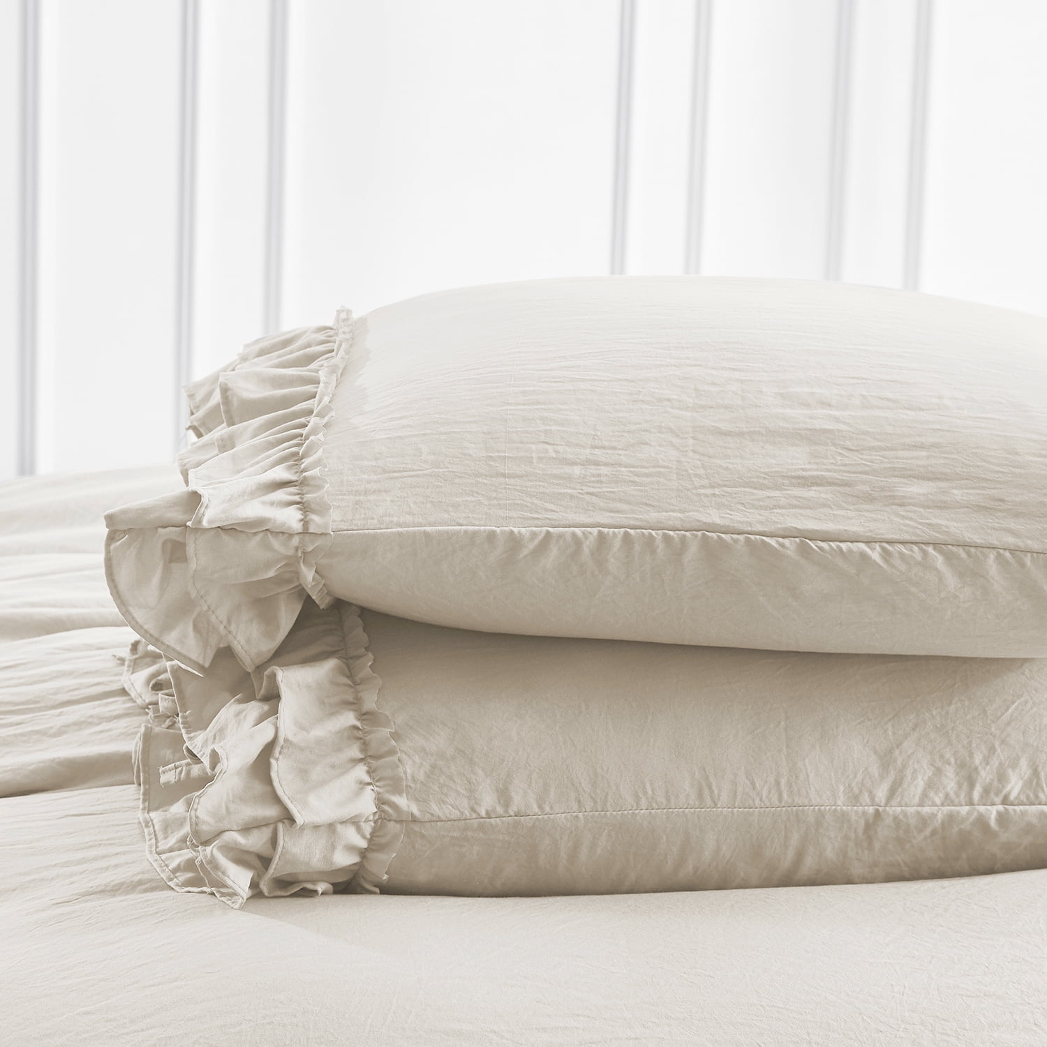 HIG 3 Piece Vintage Duvet Cover Set, Ultra Soft Pre-washed Microfiber, Camel, King