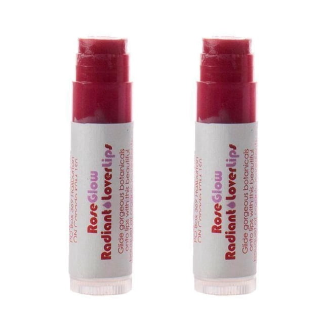 Living Libations - Bálsamo labial orgánico 'Rose Glow Lover Lips' | Belleza limpia natural hecha a mano (paquete de 2)