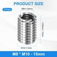 thumbnail image 3 of Uxcell 10-Pcs Thread Adapters Sleeve Reducing Nut M10x1.5 Male to M8x1.25 Female 15mm H Nut Screw Reducer, 3 of 7