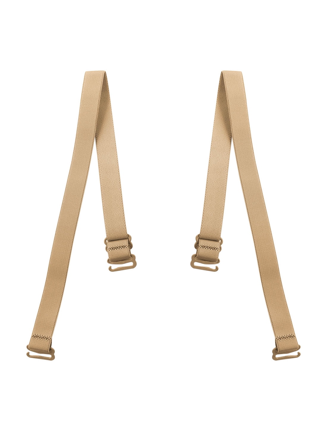 Women Adjustable 1.5cm Elastic Band Bra Straps 2 Pairs Light Beige