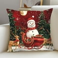 thumbnail image 1 of Seyotauo Snowman Pillow Covers Winter Snowflakes Santa Christmas Decorative Throw Couch Pillowcases Cotton Linen Double Sided 18x18 Inches Xmas Trees Holiday Indoor Outdoor Cuchion Covers, 1 of 6