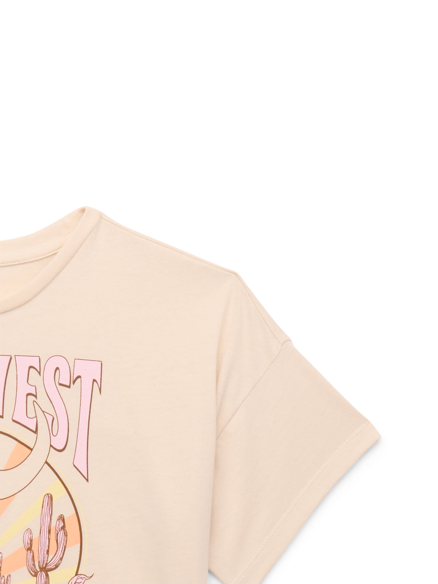 Wonder Nation Girls Wild West Graphic Short Sleeve T-Shirt, Sizes 4-18