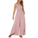 thumbnail image 1 of INSPIRAR CHIC Mono de Mujer Cuello Cuadrado Con Smock Sin Mangas Pierna Ancha Dividida M Rosa Polvoriento, 1 of 6