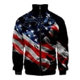thumbnail image 3 of Chaqueta con estampado 3D de la bandera de EE. UU. vintage para hombre y mujer, sudadera de manga larga con rayas y estrellas estadounidenses, chaquetas de calle unisex con cremallera, ropa de abrigo, 3 of 5