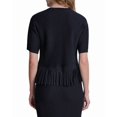 thumbnail image 2 of DKNY womens  Fringe Sweater, s, Black, 2 of 4