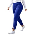 thumbnail image 5 of BRELIL Women's Plus Size High Waisted Stretch Ankle Pants Casual Solid Leggings Trousers Loose Fit Comfortable Yoga Lounge Pants Fall Winter Outfits, Blue 2XL, 5 of 8