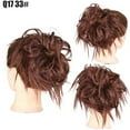 thumbnail image 2 of Blonde And Brown High Temperature Silk Synthetic Messy Hair Tie Elastic Band Bun Wig Fiber Natural, 2 of 4
