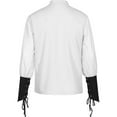 thumbnail image 3 of Men's Long Sleeve Lace Up Shirt Gothic Top for Celebrations and Events Mens T-Shirts In 3xl Cotton with Pocket Athletic, 3 of 5