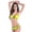 Fluorescent Yellow, variant on Women Sexy Halter Bikini Set, Triangle Top String Swimwear with Black Edging, Two Piece Swimsuit Cheeky Bathing Suit