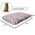 thumbnail image 2 of Tulip Pet Bed, Floral Background with Linked Swirling Tulip and Branches Fresh Ornate, Chew Resistant Pad for Dogs and Cats Cushion with Removable Cover, 24" x 39", Pink Teal Red, by Ambesonne, 2 of 4
