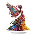 thumbnail image 2 of Decoración del escritorio de adornos de hadas de mariposa acrílica Instalación fácil de plano único con base para la pantalla de vacaciones, 2 of 8
