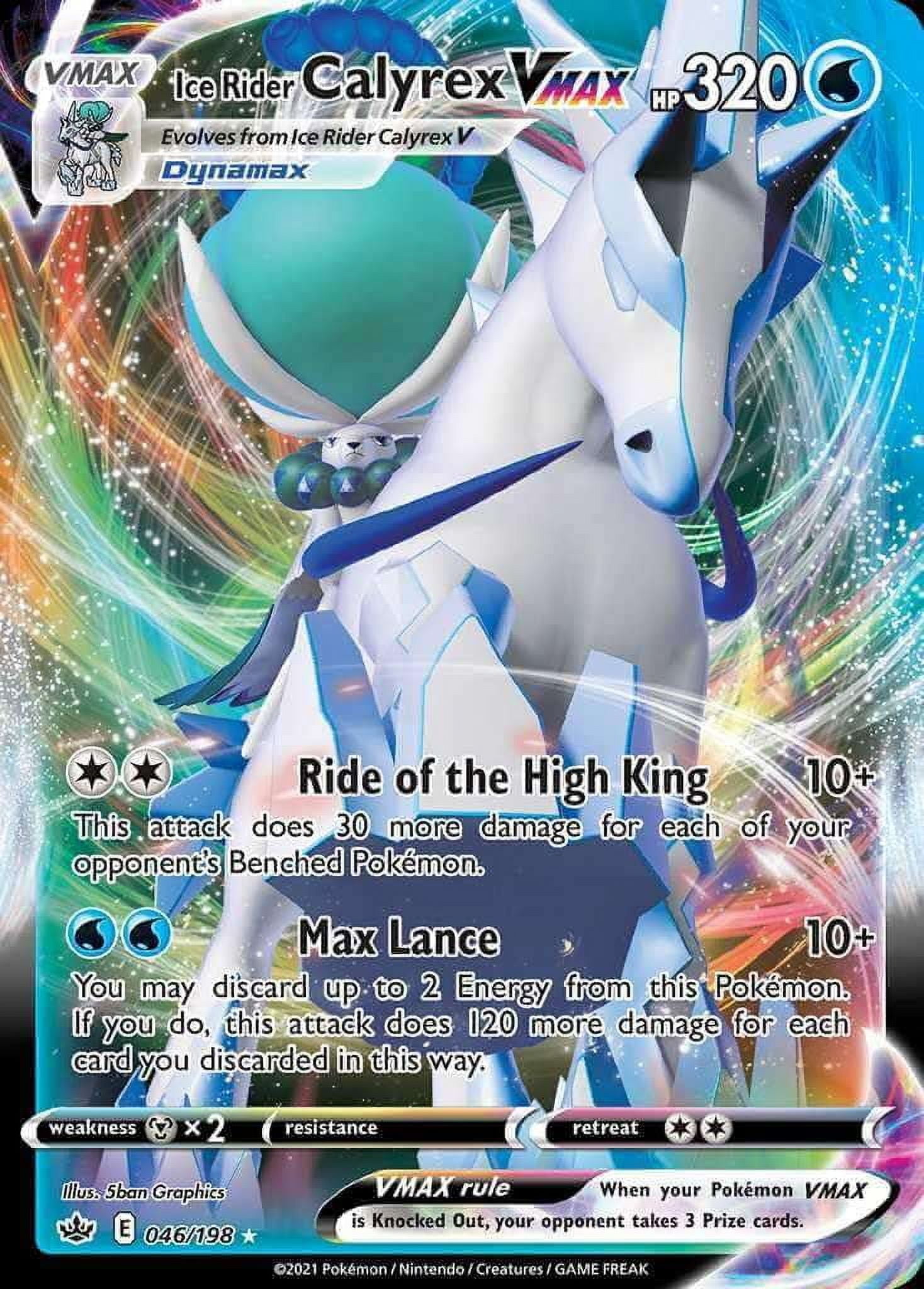 Pokemon Trading Card Game Ice Rider Calyrex VMAX League Battle Deck (60-Card Deck, 6 Foil Cards, Deck Box & More)