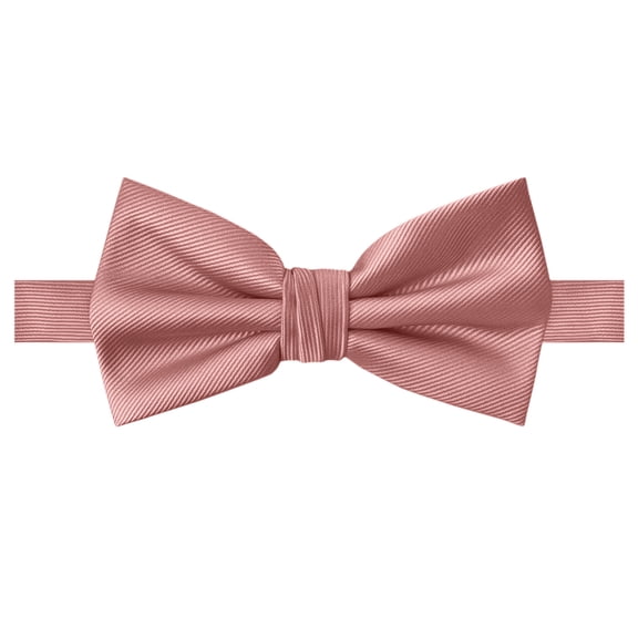 Jacob Alexander Men's Silk Blend Solid Color Pre-Tied Adjustable Banded Bow Tie - Warm Pink