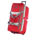 thumbnail image 1 of Olympia 26 Inch 8 Pocket U Shape Rolling Duffel Luggage Bag, Red, 1 of 4