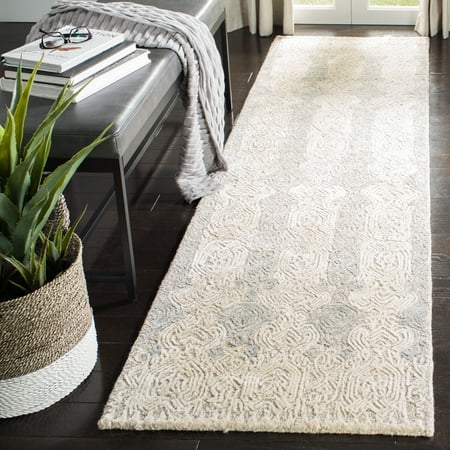 SAFAVIEH Glamour Aubree Abstract Floral Runner Rug, Grey/Ivory, 2'3" x 8'