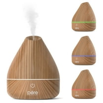 Pure Enrichment PureSpa Natural Aromatherapy Oil Diffuser (Natural) - Ultrasonic Air Deodorizer with 200ml Water Tank, Wood-Grain Accents, Soft Color-Changing Lights, and Auto Safety Shut-Off