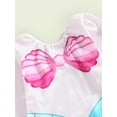 thumbnail image 6 of Arvbitana Toddler Baby Girls One Piece Rush Guard Swimsuit Seashell Print Ruffle Long Sleeve Romper Swimwear Summer UV Sun Protection Bathing Suit for Kids 6M-3T, 6 of 9