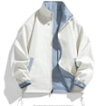 thumbnail image 5 of WIZUTIZ Women's Reversible Windbreaker Jacket Zip Up Stand Collar Cuffed Long Sleeve Solid Color Outdoor, 5 of 9