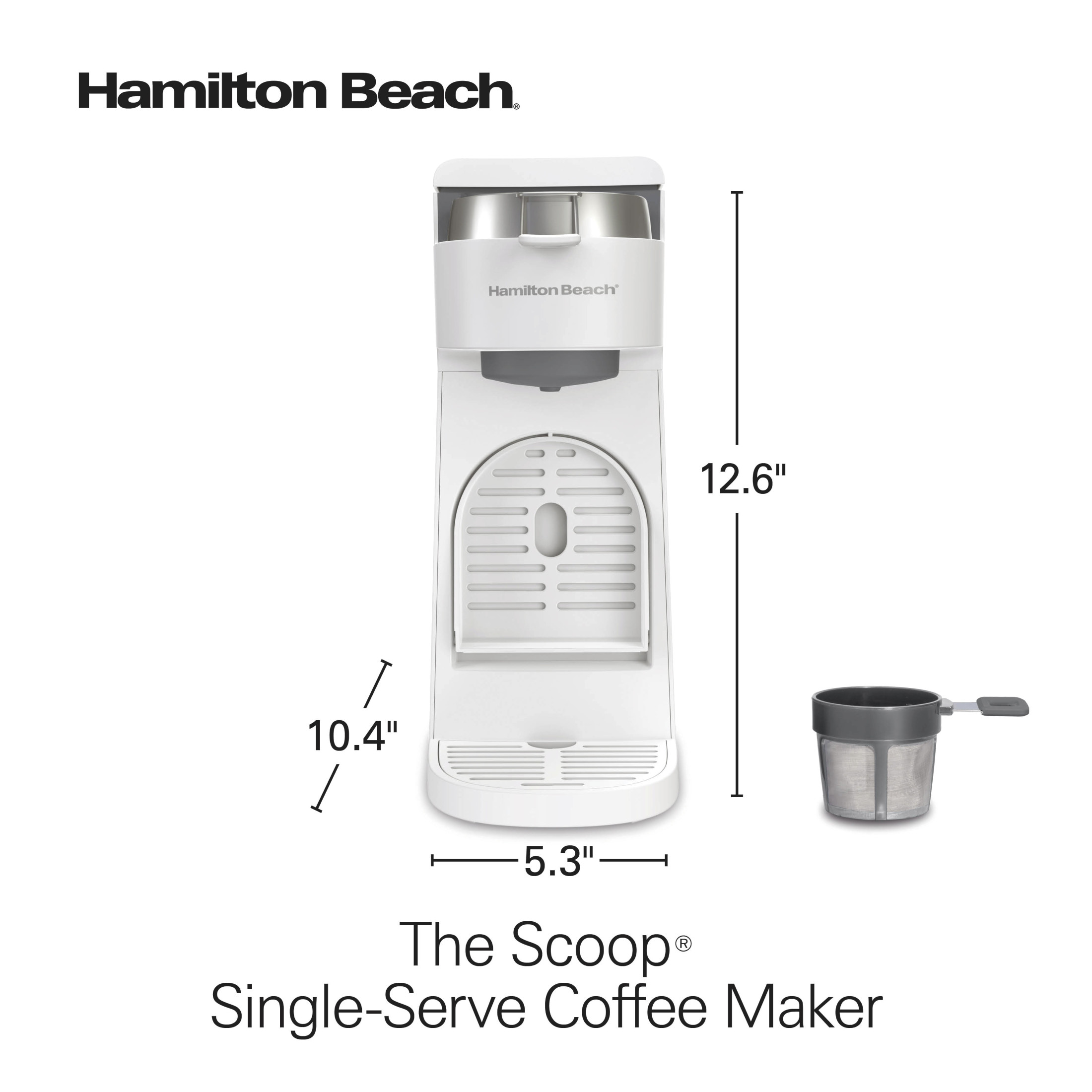 Hamilton Beach The Scoop Single Serve Coffee Maker, White photo 8