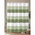 thumbnail image 4 of Fsddascl Sage Green White Striped Shower Curtain Set - Long 72" x 84" Washable Bathtub Curtain with 12 Hooks, Farmhouse Stripes Waterproof Fabric Stall Shower Curtains for Bathroom/Bathtub Décor, 4 of 6