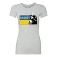 thumbnail image 2 of Support Ukrainian Flag Zelensky RESIST Womens Slim Fit Junior Tee, Heather Grey, Small, 2 of 4