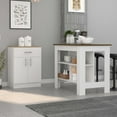 thumbnail image 5 of Newboti Furniture 2 Piece Kitchen Set, Kitchen Island & Pantry Cabinet, White /Walnut /Light Oak 43502, 5 of 7