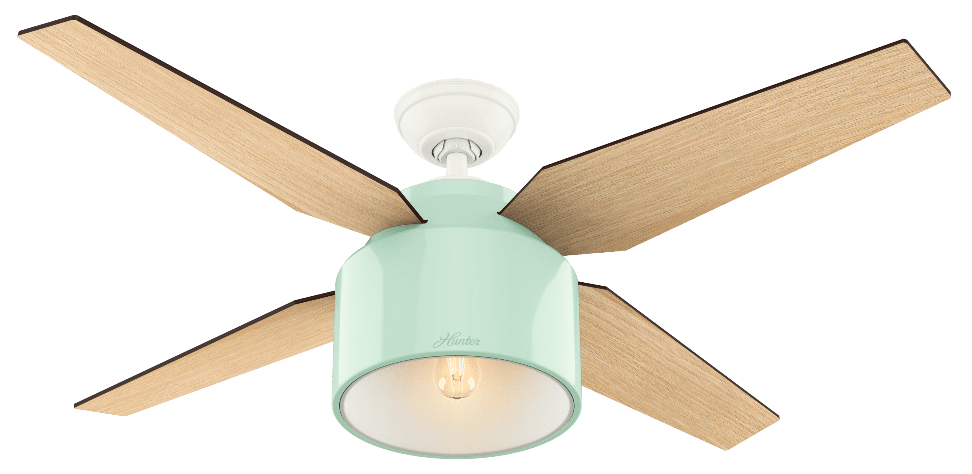 Hunter 52 Cranbrook Mint Ceiling Fan With Light With
