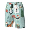thumbnail image 6 of Uemuo Christmas Winter Animals Pattern Men's Swim Trunks Hawaiian Beach Bathing Suit Swimsuits Beach Quick-Dry Shorts with Pockets-Large, 6 of 9