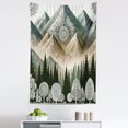 thumbnail image 2 of Ambesonne Mountain Wall Hanging Tapestry, Oriental Mandala Mounts, 30"x45", Dark Green Blue Grey Ecru, 2 of 3
