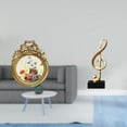thumbnail image 2 of Escultura de notas antigua vintage, figura redonda, adorno de escritorio europeo ornamentado, centro de mesa o pared para bodas y hogar., 2 of 8