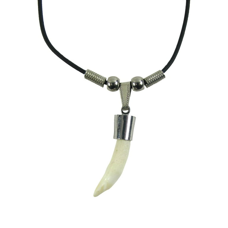 Real Alligator Tooth Necklace Gator Teeth Fashion Chain Tribal Jewelry Pendant Real Alligator Tooth Necklace Gator Teeth Fashion Chain Tribal Jewelry Pendant