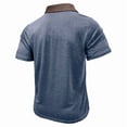 thumbnail image 5 of Men's Collared Polo Shirt Short Sleeve With Pocket Casual T-Shirt Comfortable & Stylish For Spring And Summer Daily Wear Tops,Blue,XL, 5 of 5