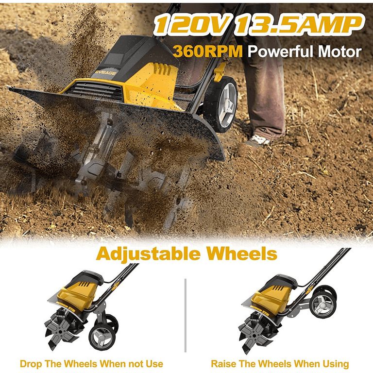 Goplus 17-Inch 13.5 Amp Corded Electric Tiller And Cultivator