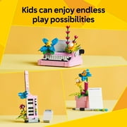 LEGO Creator 3 in 1 Typewriter with Flowers - Building Toy with 3 Building Options, Typewriter, Flowerpot with Pen & Notebook, or Keytar - Birthday Gift for Girls & Boys - 31169