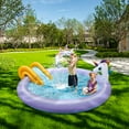 thumbnail image 1 of KIDCHEER Kiddie Pool with Slide Unicorn Inflatable Sprinkler Outdoor Toys, 1 of 4