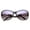 Black-Silver / Lavender, variant on sunglassLA Unisex Women's Metal Temple Rhinestone Accent Oval Gradient Lens Oversize Sunglasses (Black-Silver / Lavender) - 61mm